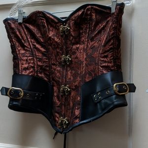 Brocade Boned Corset Bustier